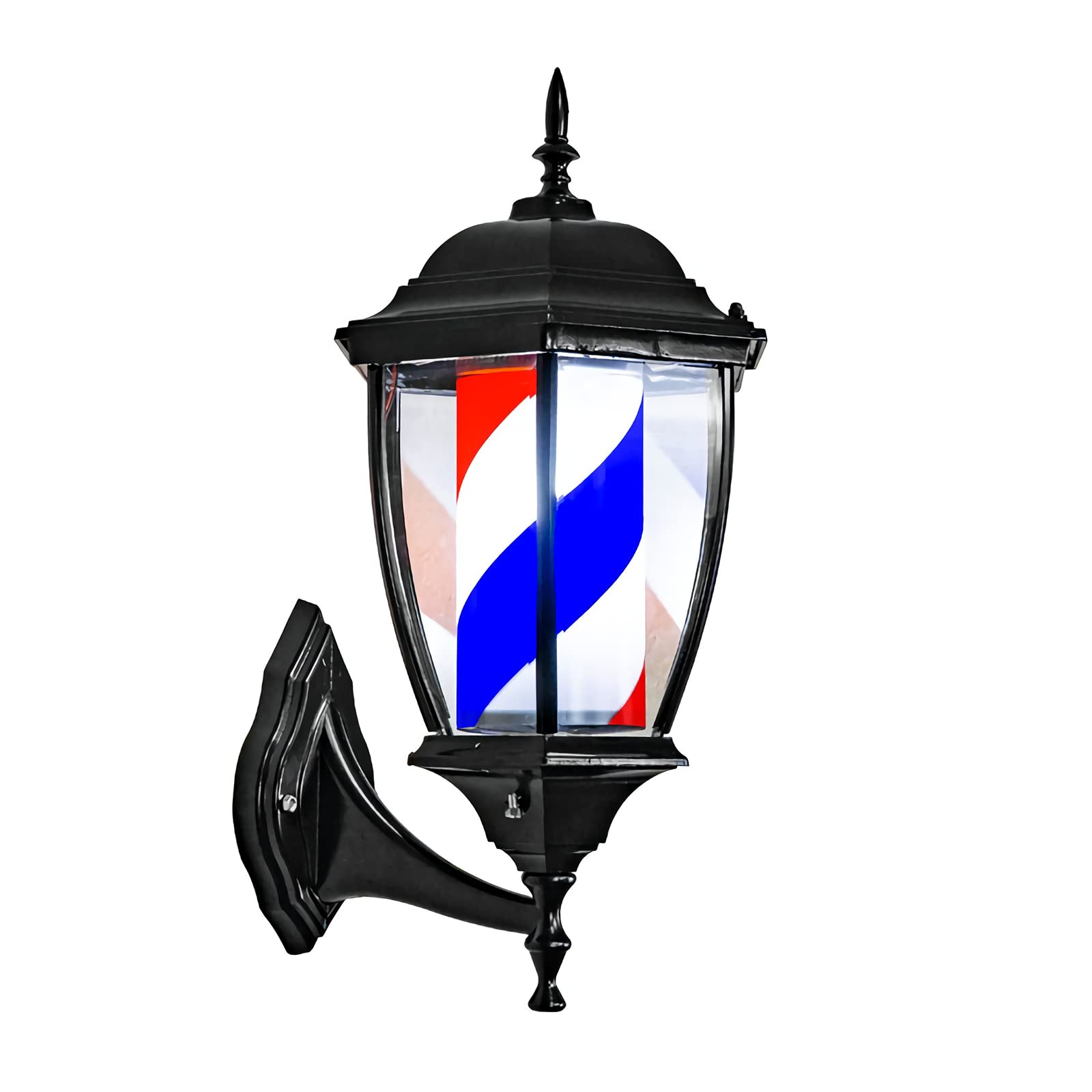 Pombconw Barber Pole Light LED Signs Waterproof Rotating Hair Salon Pole Outdoor/Indoor Lights Classic Style Red Blue White Wall-Mounted Save Energy