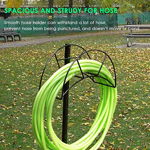 Lovinouse Upgraded Garden Hose Holder, Detachable Metal Water Hoses Holder, Heavy Duty Free Standing Garden Hose Storage Stand for Yard