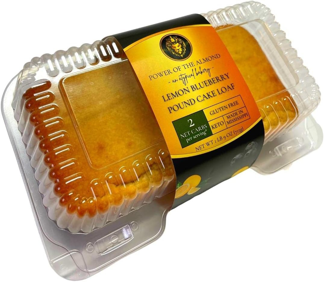 Power of the Almond Keto Gluten Free Sugar Free Low Carb Pound Cake Loaf (Lemon Blueberry)
