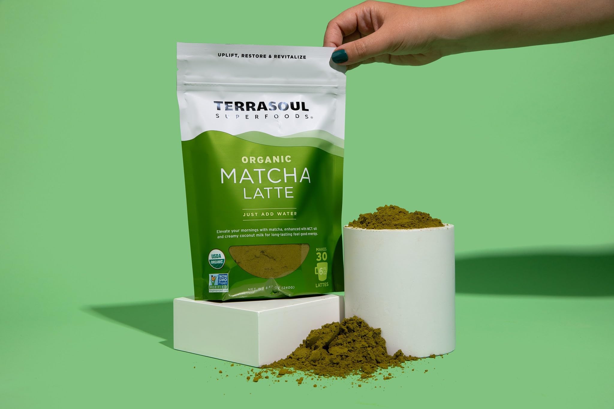 Terrasoul Superfoods Organic Matcha Latte Premium Grade Vegan Dairy-Free - 8 47oz — view 5