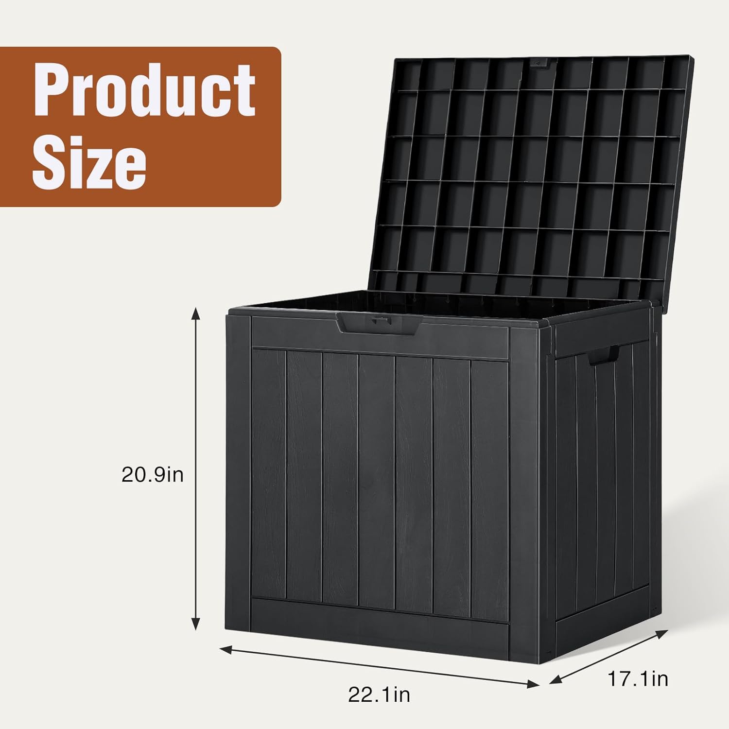 NEWBULIG 31 Gallon Deck Box, Weatherproof Resin Lockable Outdoor Storage for Secure Package Deliveries and Indoor Storage in Garden or Patio, Backyard, Black