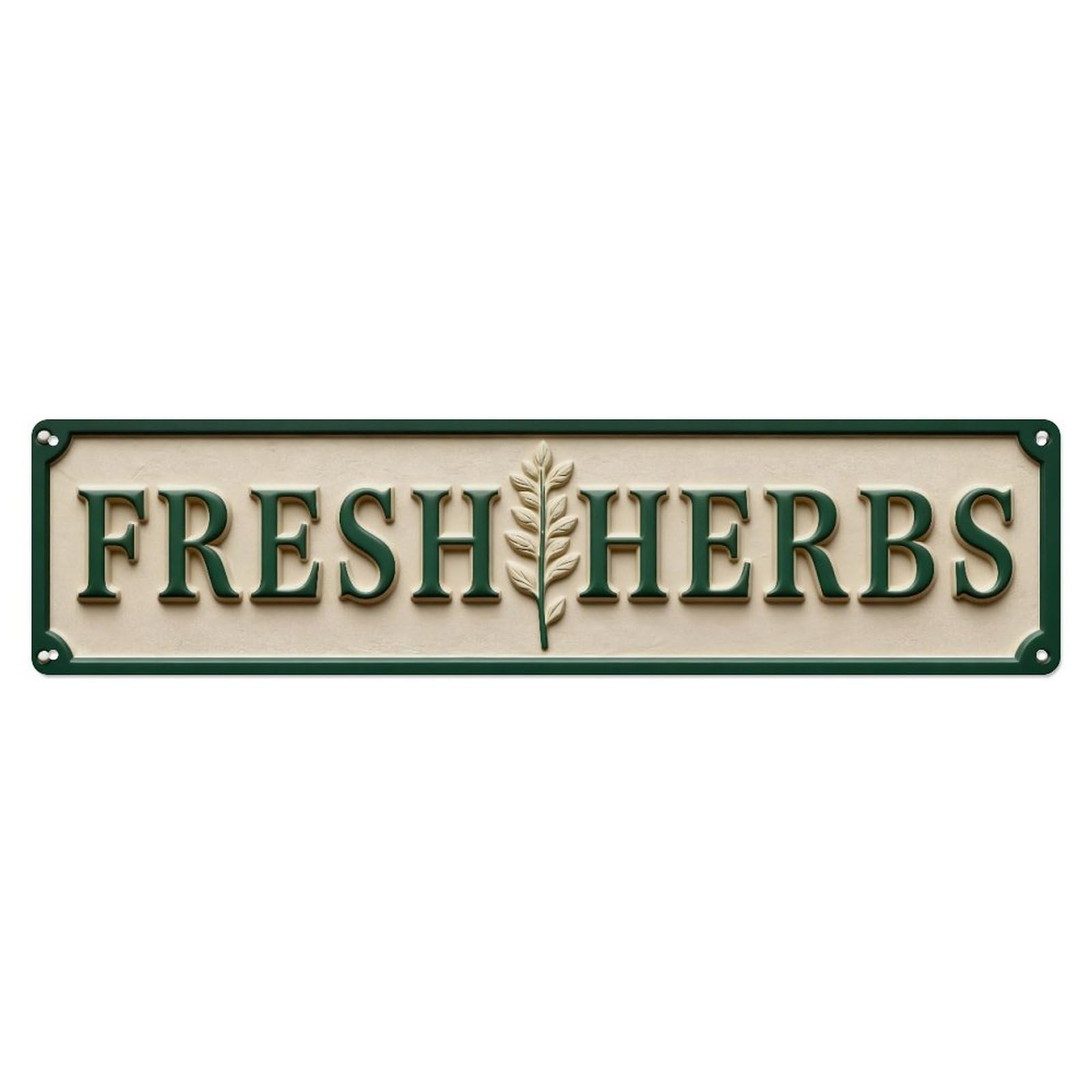 Iageret Vintage Fresh Herbs Sign Pattern Metal Tin Sign Retro Wall Decor, Bar Garage Cafe Kitchen Home Wall Art Poster Decoration 4X16inches