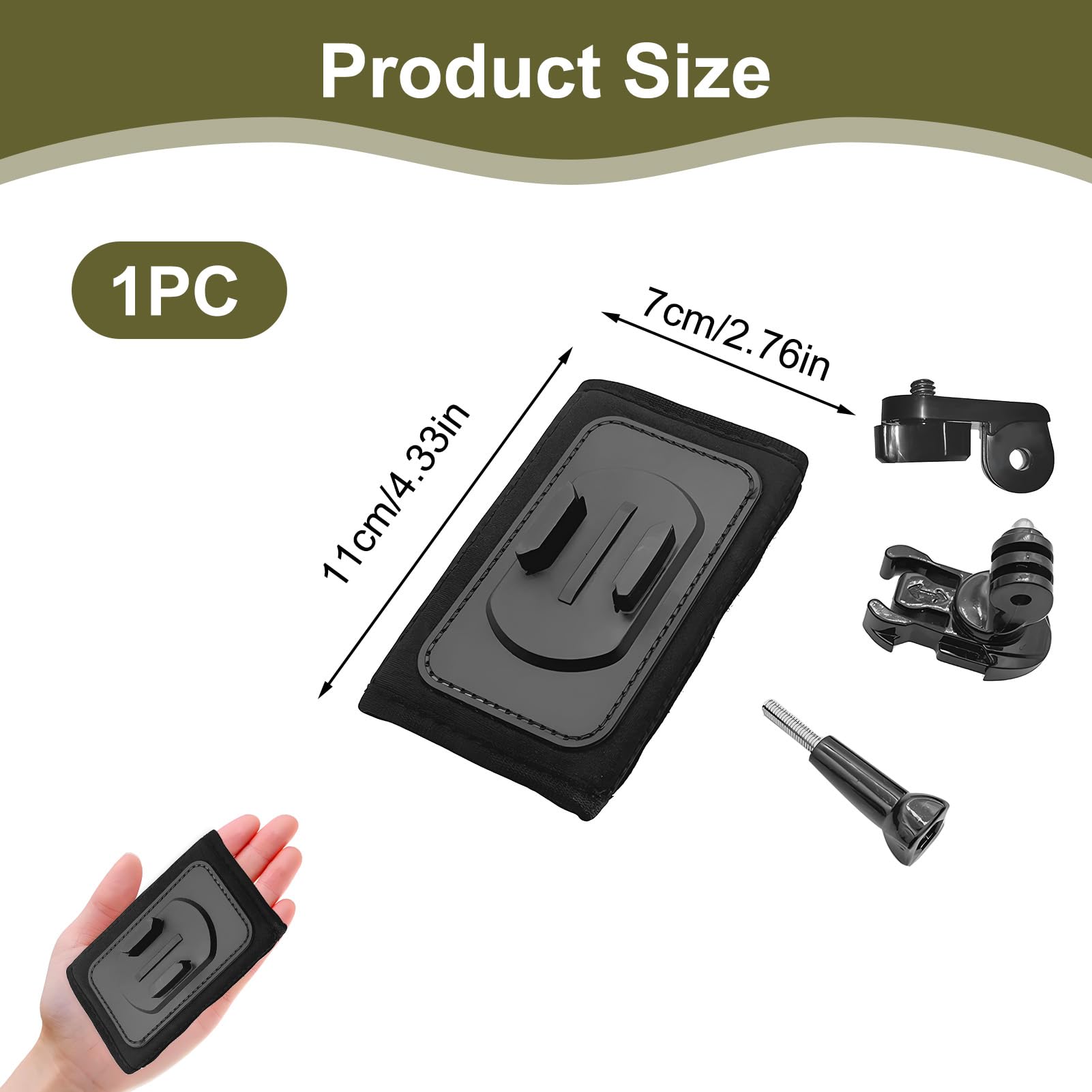 Accessori Action Cam Mount Bracket - Compatibile 12/11/10, Insta 360 x4 Sports Camera Accessories - Rotazione a 360° + J-Hook (14×19cm, 4 Pack Accessori)