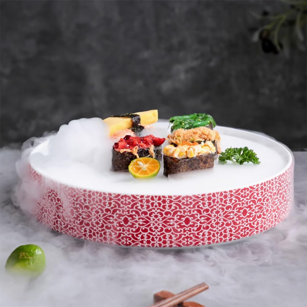 Assiette de Service en céramique pour Sashimi de Glace carbonique