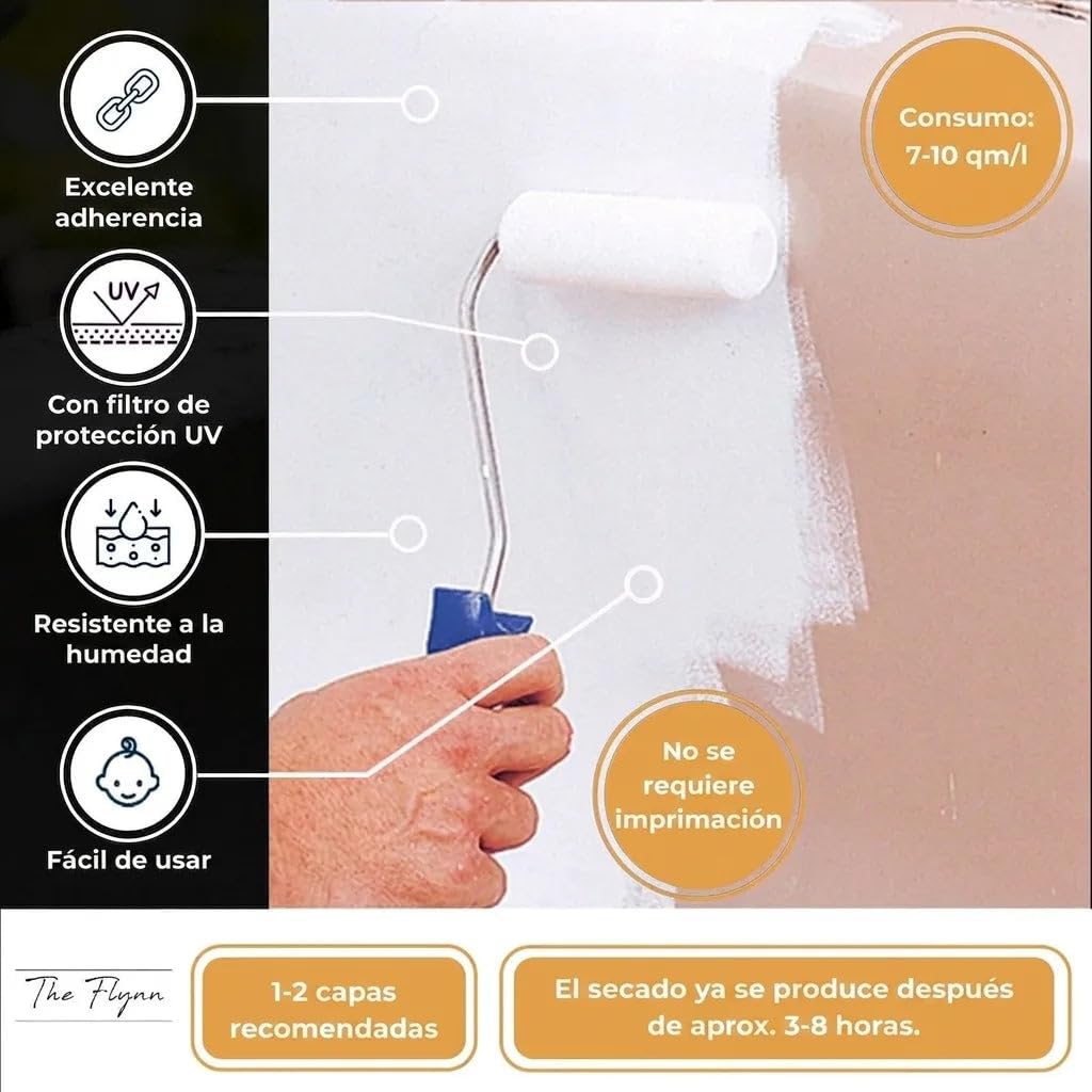 pintura para bañera kit recubrimiento para bañeras en blanco, gris, negro y beige - 2 componentes brillante (2,5 L, Blanco) The Flynn