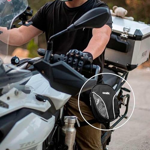 Gürteltasche, Beintasche für Motorrad, Textil, Schwarz/Karbon, mit Reißverschluss, Verstärkungen gegen Abrieb.