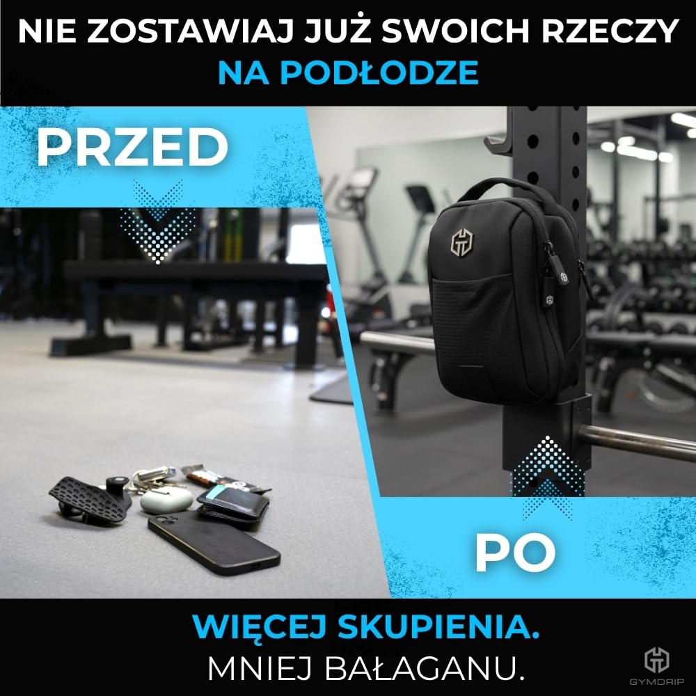 Magnetyczna torba sportowa do studia fitness – kompaktowa torba na ramię z silnym magnesem – torba na telefon komórkowy i wartościowe przedmioty – odporna na działanie wody z paskiem na ramię