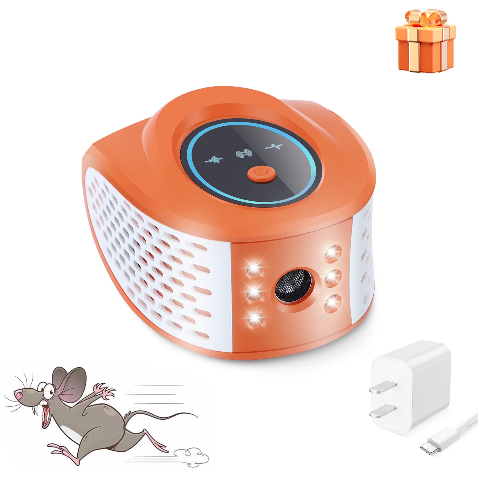Mice Repellent Indoor, Intelligent Variable Frequency Ultrasonic, rodent repellent, Effectively Repels Pest, Mouse, Roach, Squirrel and Bat for Homes