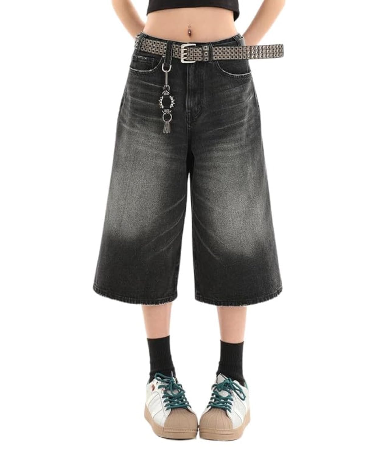 Cropped Y2k Baggy Jean Shorts Jorts Y2k Hip Hop Shorts Skater Jeans Grunge Jorts Aesthetic Pants