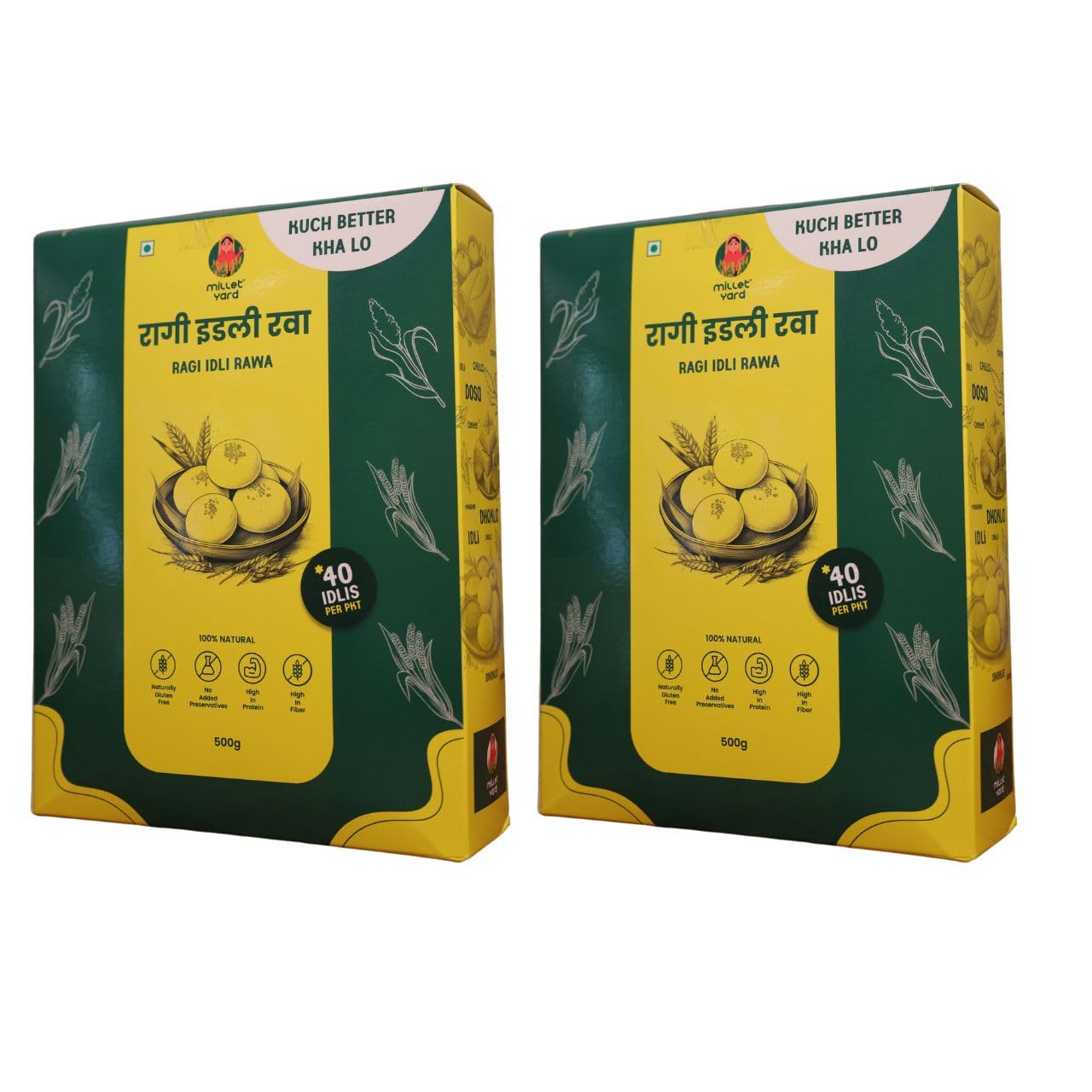 MILLET YARD Ragi Idli Rava 500 Gm - Easy to Make Rich in Calcium, Protein, Fiber & Minerals Healthy Breakfast | Made Easy & Soft Idli | Instant Ragi Idli Mix 1kg (500gm × 2 Packs) (B0D6RL7RM2) Amazon Price History, Amazon Price Tracker
