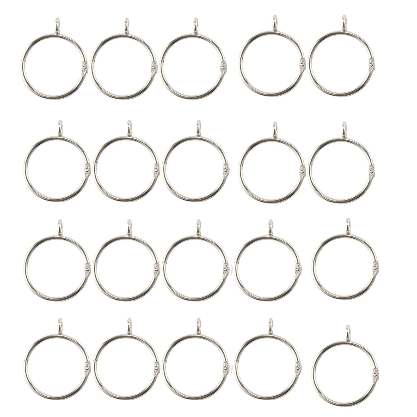 Curtain Rings Openable Silver Curtain Rings 1.5 Inch 100Pcs Metal Rustproof Drapery Loops