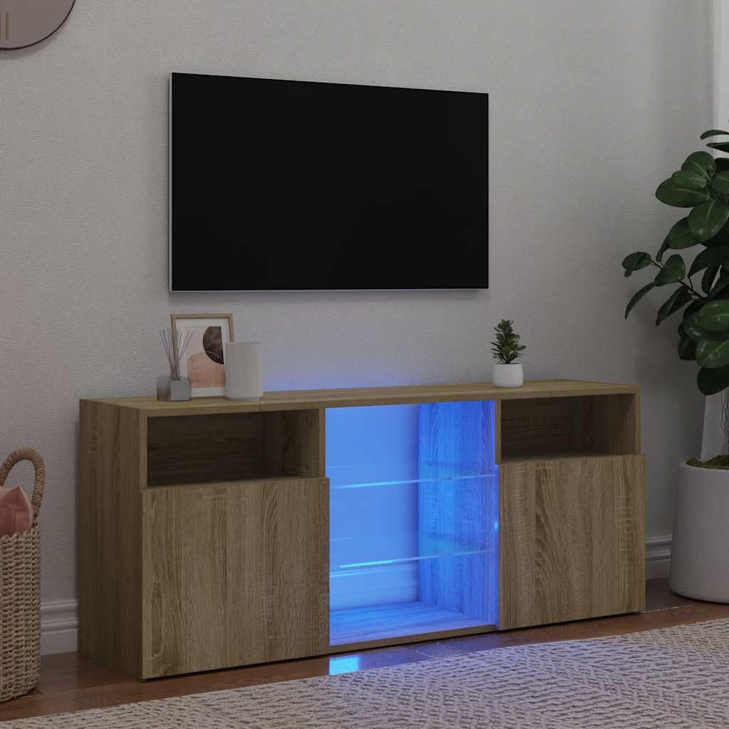 vidaXL Mobile Porta TV con Luci LED Rovere Sonoma 120x30x50 cm