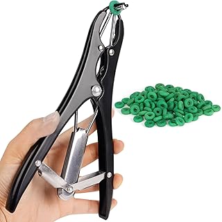 Goat Banding Kit,Castration Bander with 100Pcs Rubber Castration Rings,Balloon Expander Pliers Tool