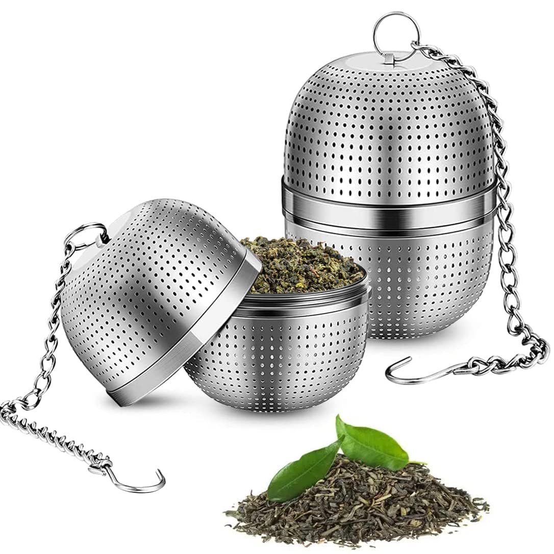Gewürzfilter / Teesieb Aus Edelstahl | 20x20cm Mit Verlängerter Kette | Für Tee, Suppen & Eintöpfe | Feinmaschig & Wiederverwendbar