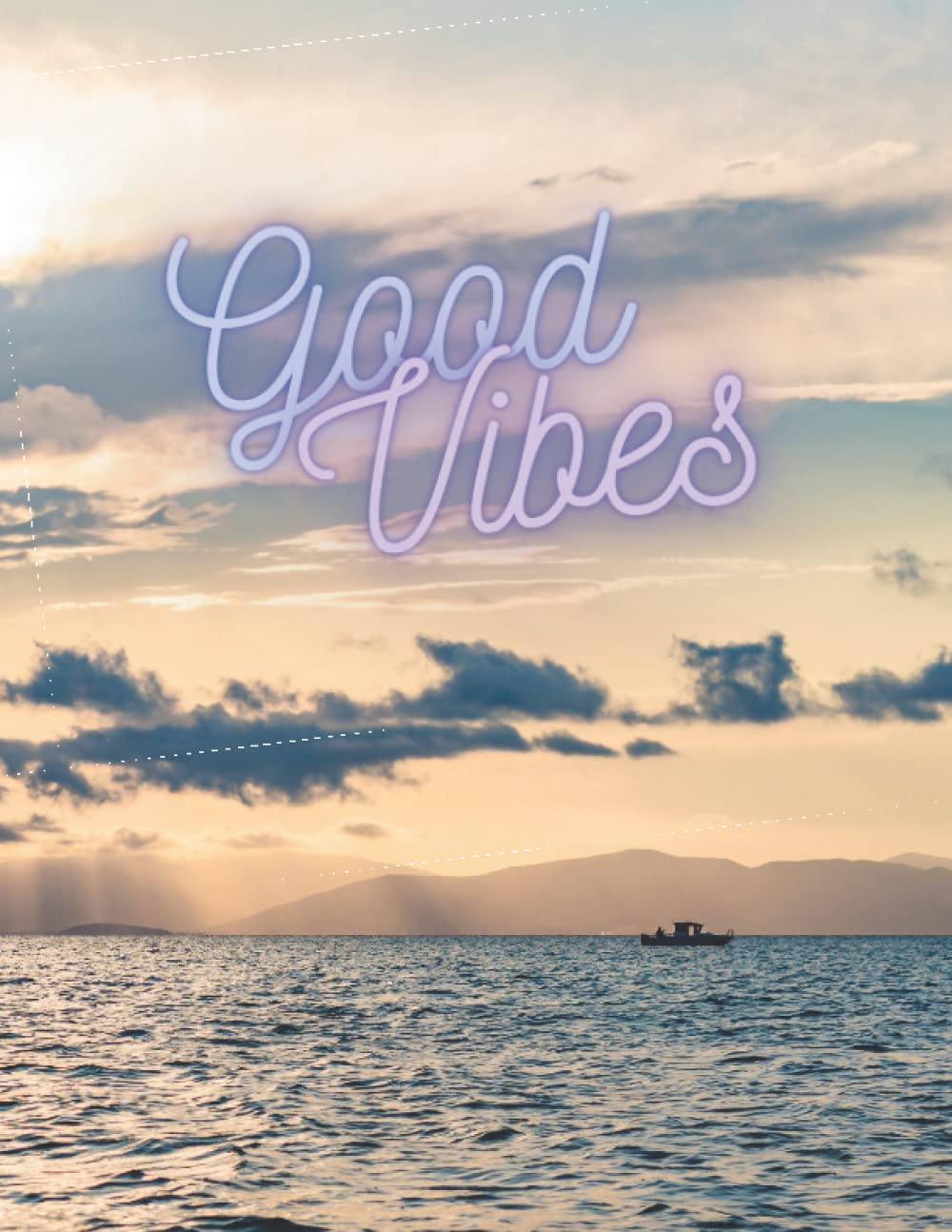Good Vibes Ocean Scene Lined Notebook