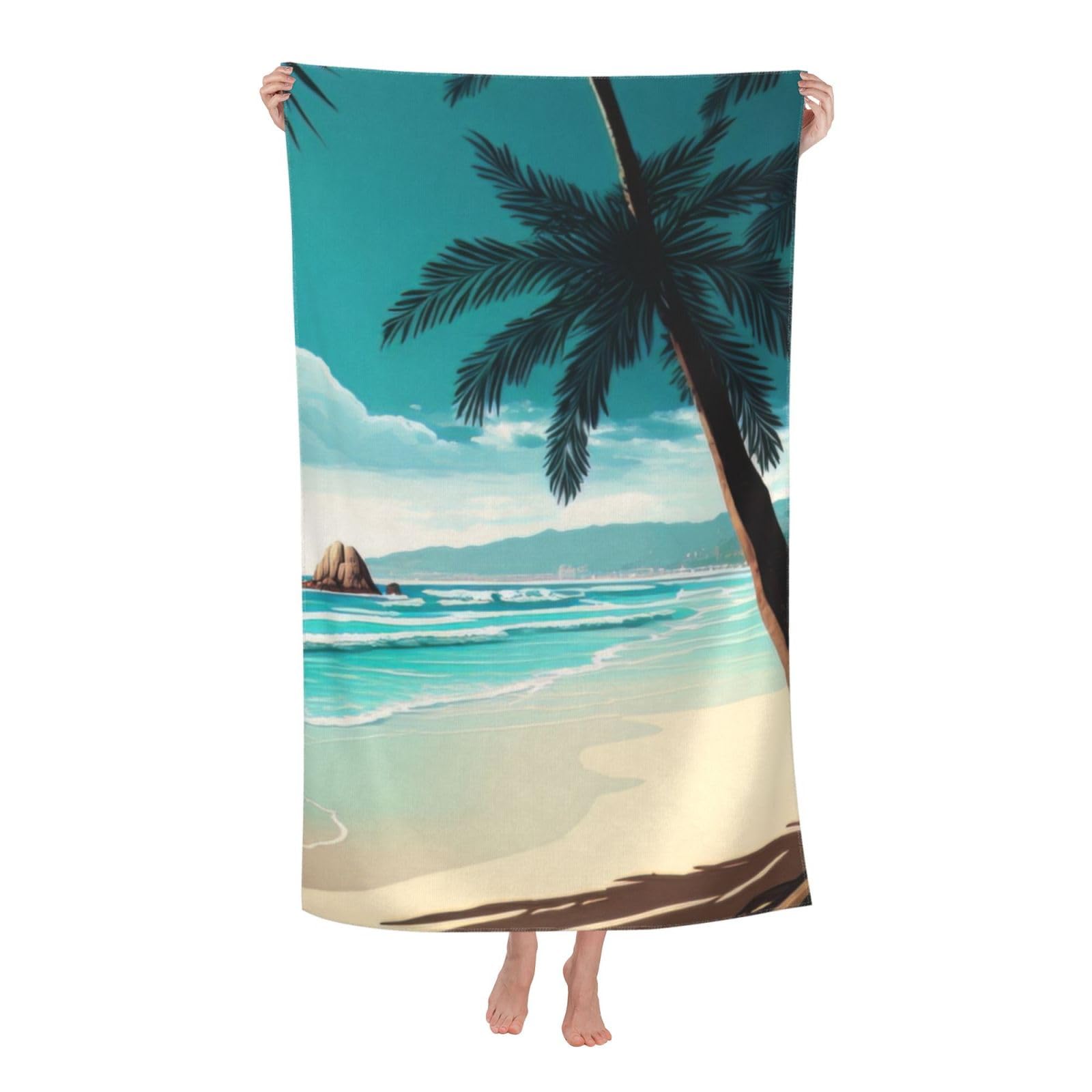 LSRCPD Beach Towels Ocean Beach Swim Camping Bath Pool For Adults Women 80X130Cm