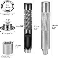 Vista 2 de Grommet Kit,Grommets 1/2 inch Heavy Duty Metal Eyelets Kit for Fabric Curtains (Silver)