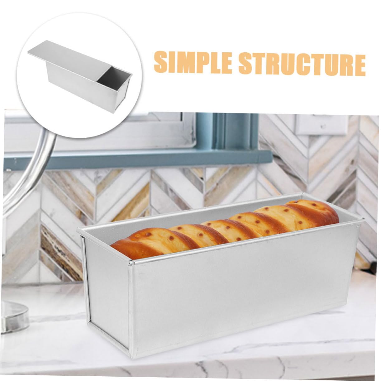Kastenform mit Deckel aus Aluminiumlegierung Große Kapazität Antihaft und Gleichmäßige Wärmeverteilung zum Backen von Toastbrot im Alltag