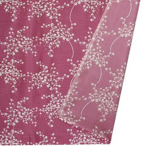Image of Floral Printed Home Decor Curtains for Living Room, Bedroom Doors and Windows Panel, Parda, Eyelets Hanging, Wine Color, 4 x 5 Feet, 1 Piece