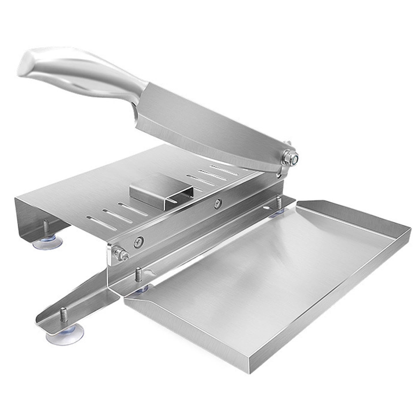 EdirFtra Stainless steel meat slicer, household and commercial manual bone and meat slicer, fish, chicken, beef frozen meat slicer