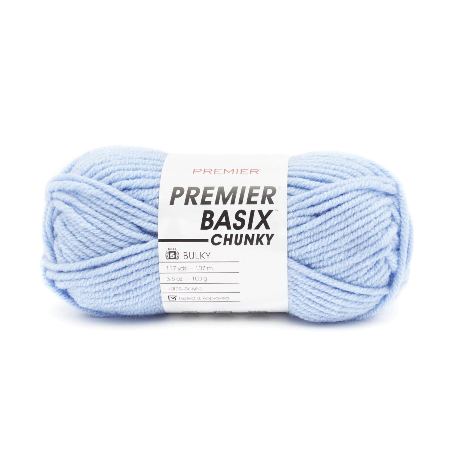 Lana para tejer jerséis abrigados Premier Yarns Basix Chunky color azul country