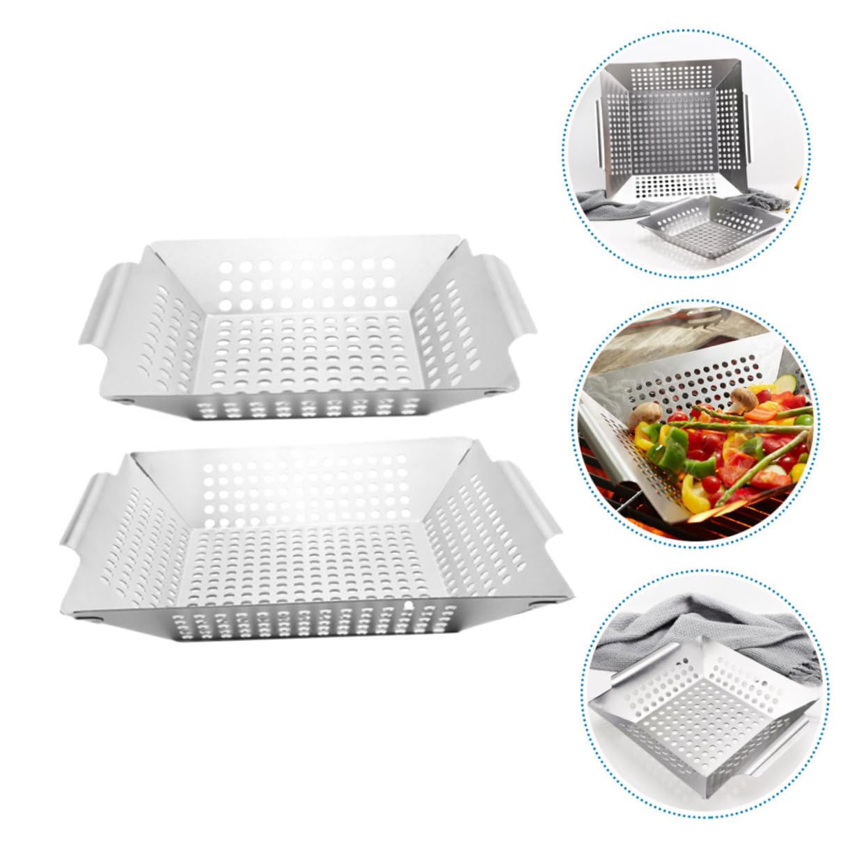 BESPORTBLE 2pezzi Per Barbecue Riutilizzabili Inossidabile Per Grigliate All Per Per Filtrare Per e -