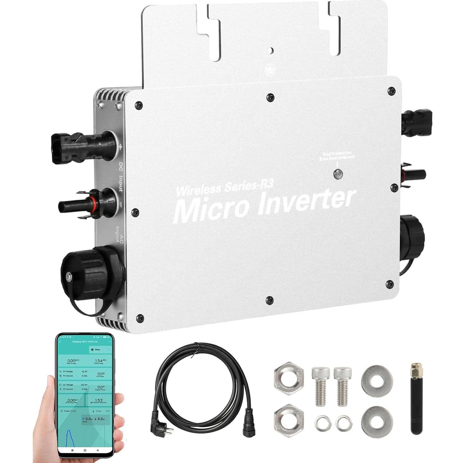 Micro Inverter Solare, Inverter Solari (Collegati Alla Rete) Moduli Fotovoltaici, Inverter Solare MPPT Collegato Alla Rete Tensione Di Ingresso 85-280V CA Inverter Collegato Alla Rete IP65,WVC-700W