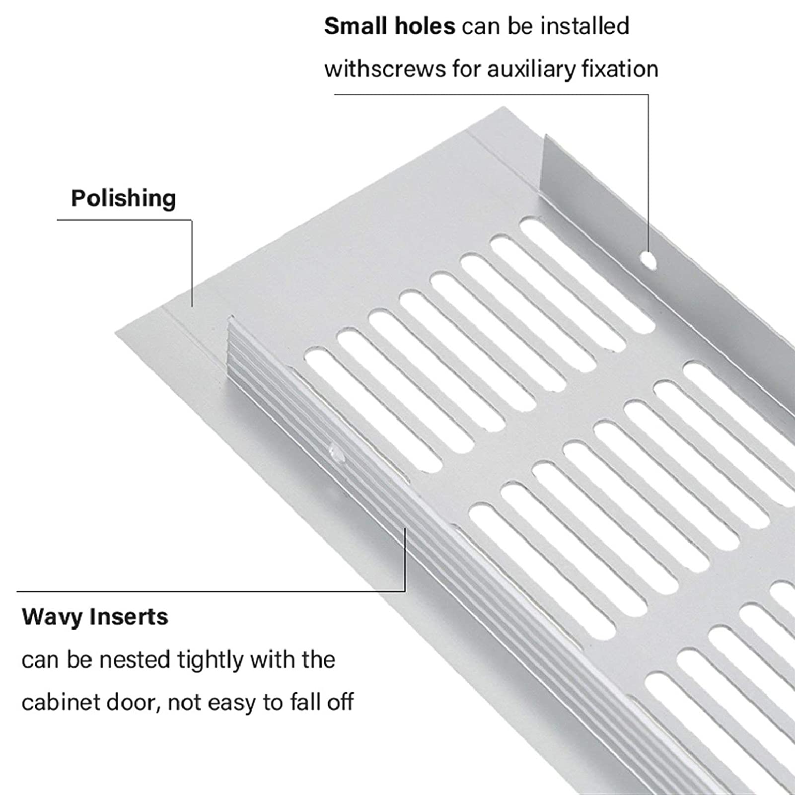 aqxreight Griglia a Feritoie, Flusso D'aria 600x80 Mm Piastre di Ventilazione Persiane Griglia a Feritoie in Lega di Alluminio per Armadi