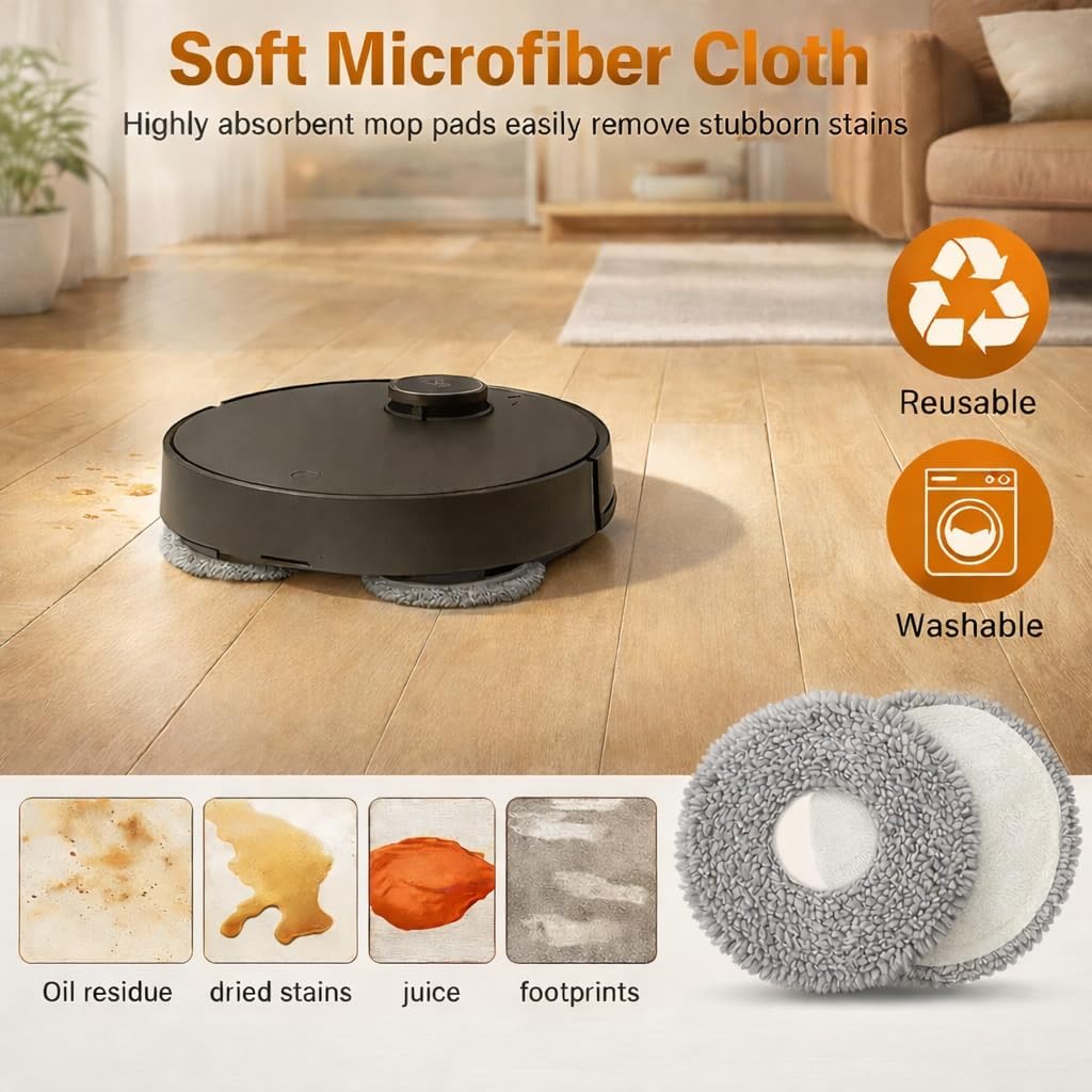Replacement Parts Accessories Kit Compatible with ECOVACS DEEBOT T30S/ T30S Pro Robot Vacuum Cleaner 1 Roller Brush,6 Side Brushes,4 Hepa Filters,4 Mop Pad,6 Dust Bags