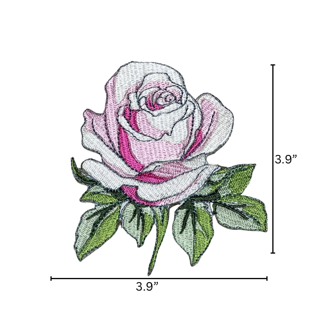 GARAAN - Machine Embroidered Applique, Patch, Sew on Patches, DIY Projects, Rose 2 (Pack of 5) 1
