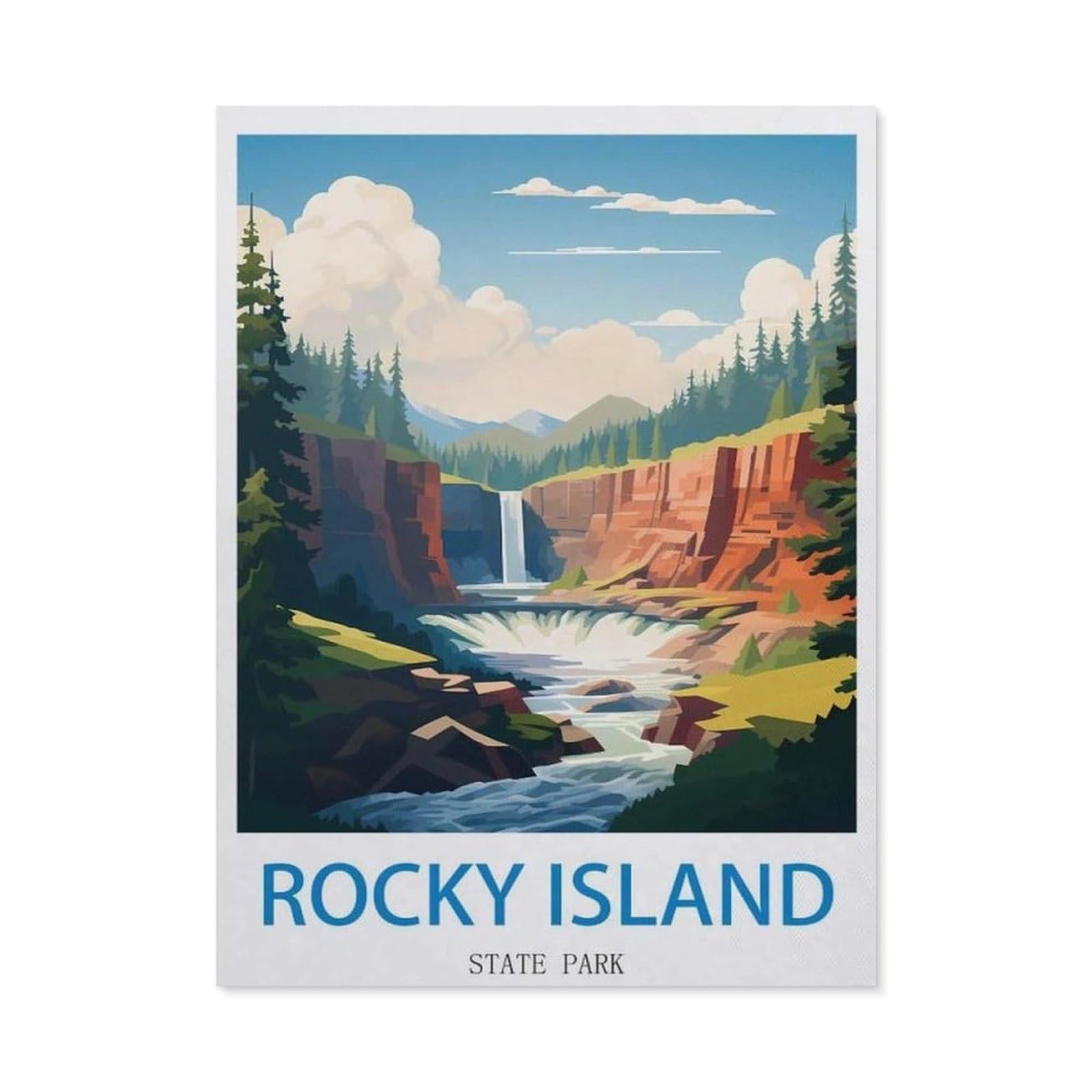Metal Tin Sign，Rocky Island State Park(30x40cm）