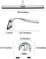 Vista 7 de Escobilla de goma para puerta de cristal de ducha con soporte, hoja de silicona de 10 pulgadas, mango cromado de acero inoxidable, para ventana