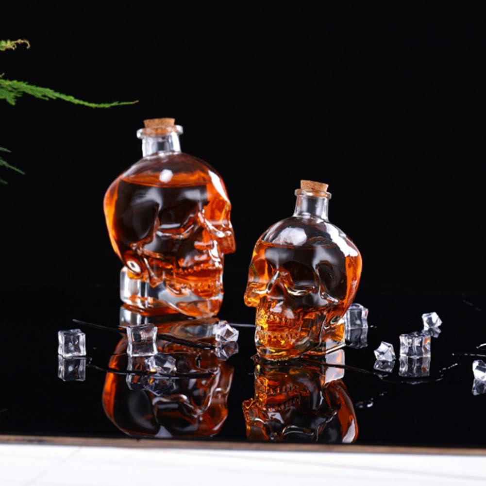 Decanter Per Whisky A Forma Di Piramide - 6 Pezzi Da 500 Ml, Vetro Con Tappo In Sughero, Design Elegante - Foto 4