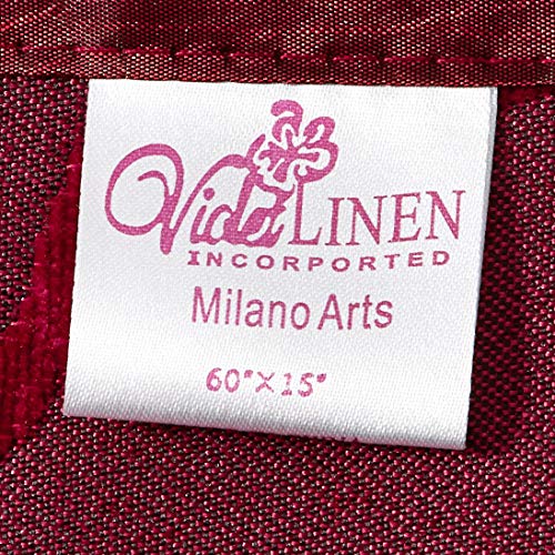 Violet Linen Milano Arts Artistic Design Decorative Window Treatment Rod Pocket Curtain Valance, 60\" X 18\", Burgundy