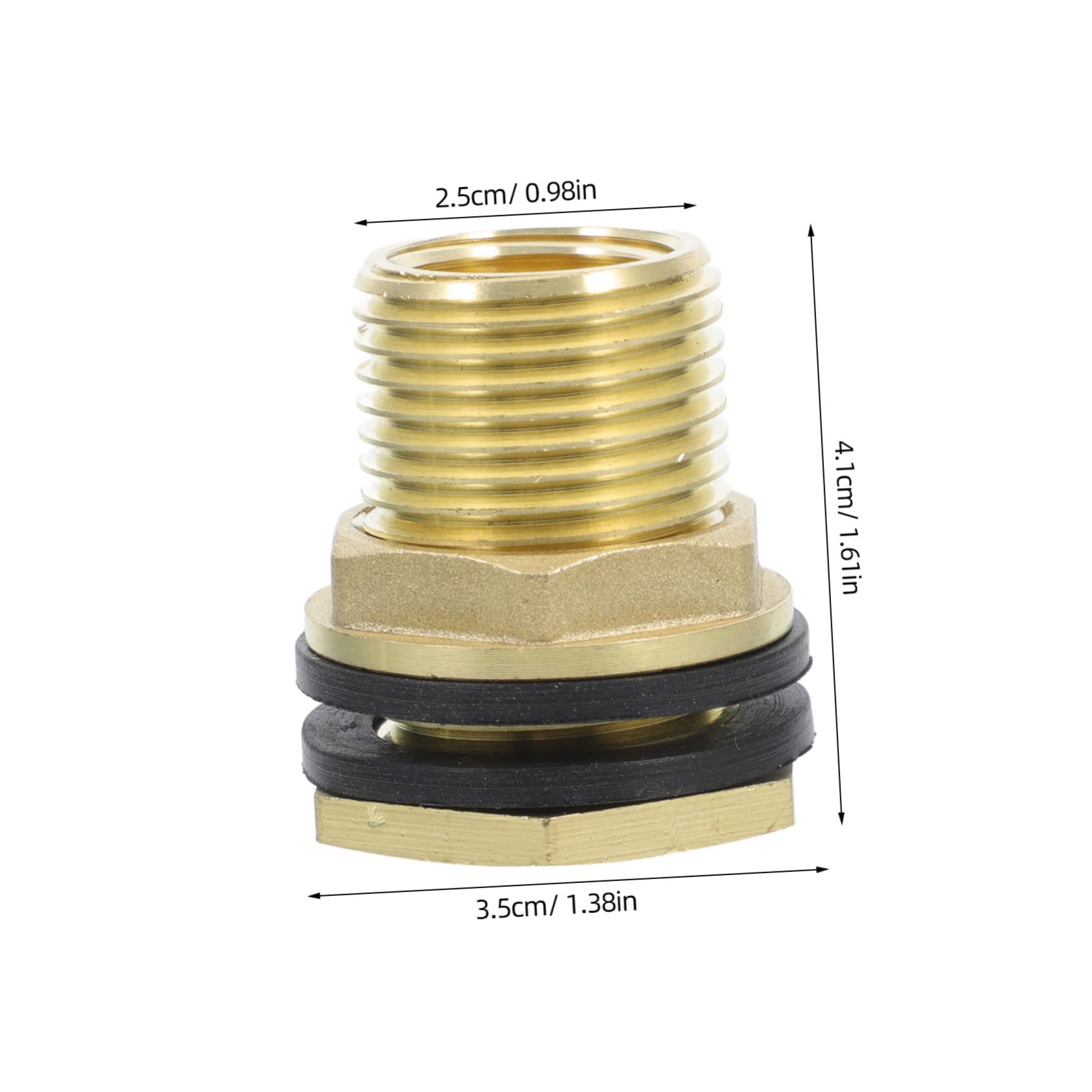 BESTonZON Water Tank Connector for Aquariums Metal Bulkhead Water Tank Fitting Smooth Surface 1/ x 3/4 Out