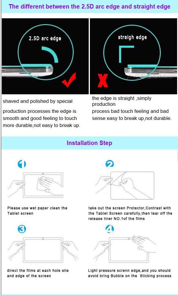 Full Coverage Anti-Bubble HD Tempered Glass Screen Protector + Premium Anti-Slip Soft TPU Case + SIM Key Compatible with Lenovo Moto Tab 10.1" TB-X704A AT&T