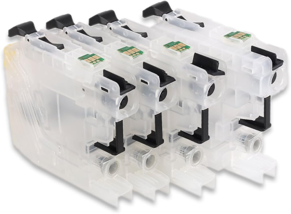 F-INK Empty Refillable Ink Cartridge Replacement For Brother LC201 LC203 LC203XL,Works With Brother MFC-J4320DW J4420DW J4620DW J5520DW J5620DW J5720DW Printers