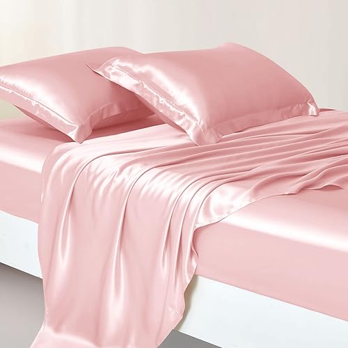 Miniatura 3 de THXSILK Juego de sábanas de seda de 22 Momme, 4 piezas, sábanas de seda 7A+, juegos de ropa de cama de lujo, ultra suaves, duraderas, 100% seda de