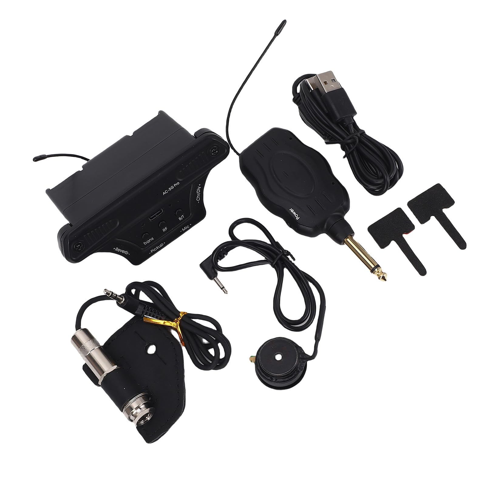 Walfront Wireless Akustischer Gitarren-Tippup Wiederaufladbar Eingebaute Bluetooths-Mikrofon für Akustikgitarren-Soundhole-Tonabnehmer Aktive Vibration