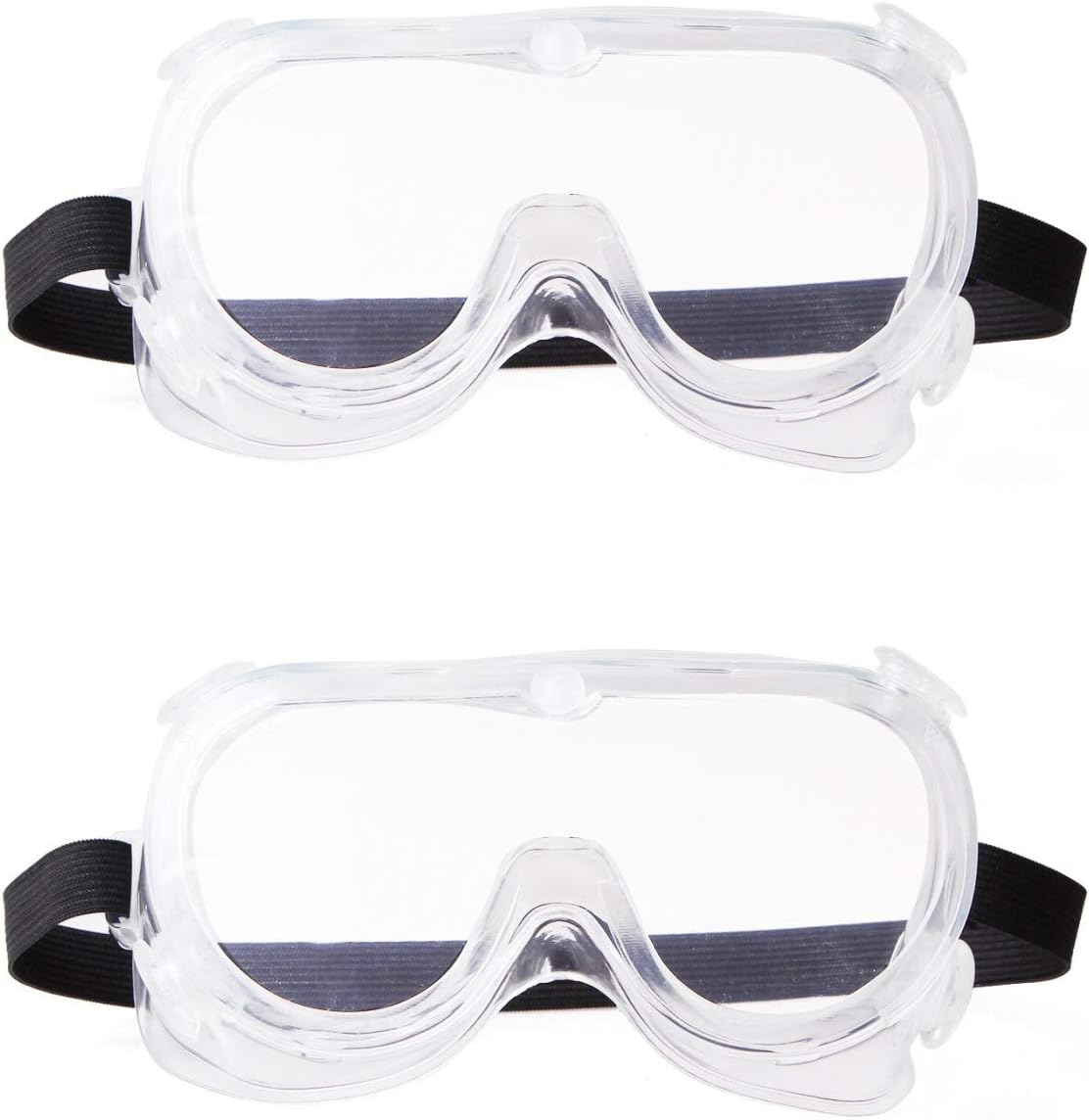 2PCS Anti Fog Safety Glasses for Women Men Lab Safety Goggles Glasses Over Eyeglasses