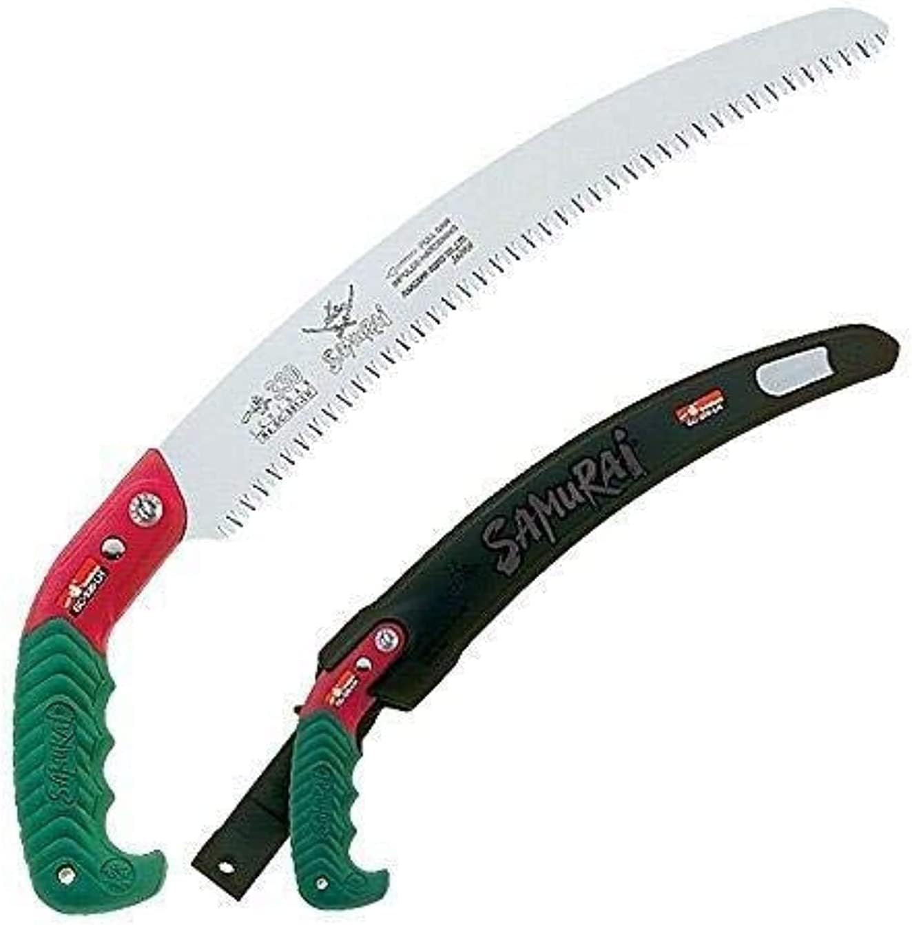 "Effortless Precision: Conquer the Wild with the 13" Curved Pruning Saw - C-330-Lh, Complete with Protective Scabbard"