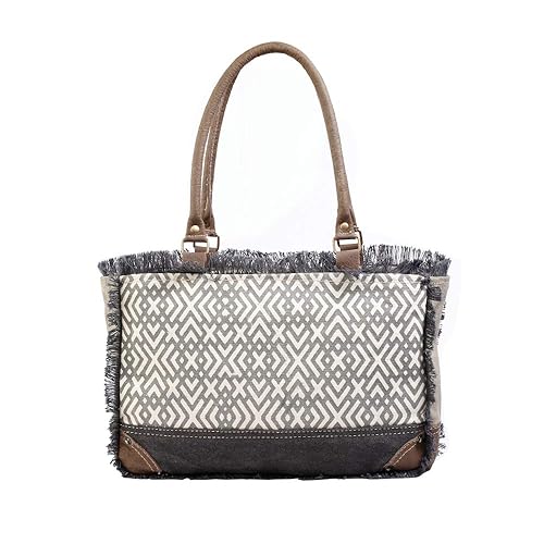 Myra Bag Geometric Purse for Women - Canvas Bag with