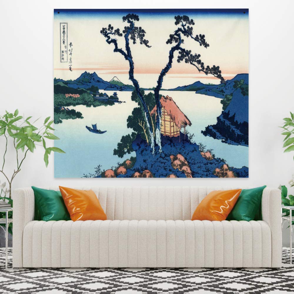 Arazzo Giapponese YongFoto 150x130cm - La Grande Onda Di Kanagawa, Stile Ukiyo-e, Per Decorazione Murale - Foto 2