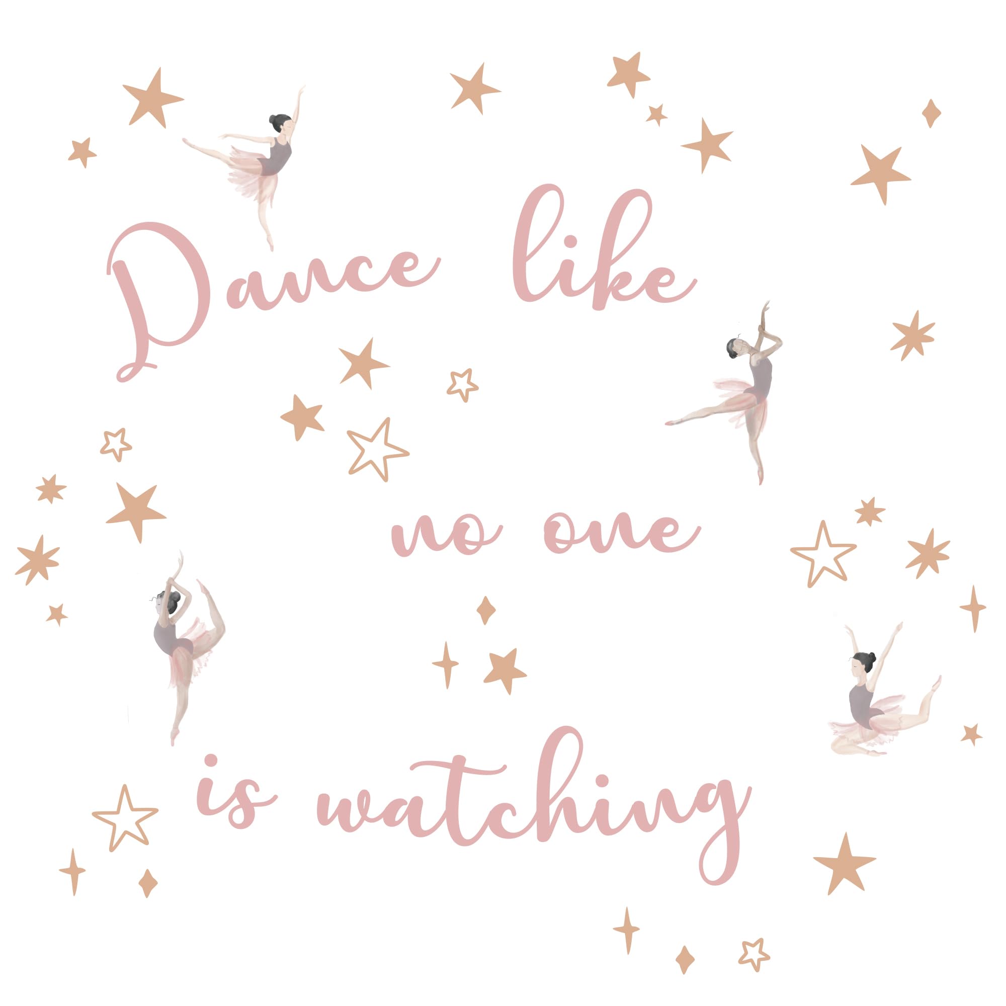Lambs & Ivy Ballerina Baby Dance Like No One is Watching Wall Decals/Stickers