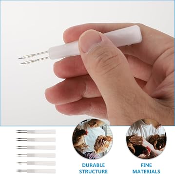 Healeved Fowl Pox Immunization Needles for Chickens with Liquid Storage Groove Compact Disposable Poultry Inoculation Set for Livestock Health 3.14 Inch Precision