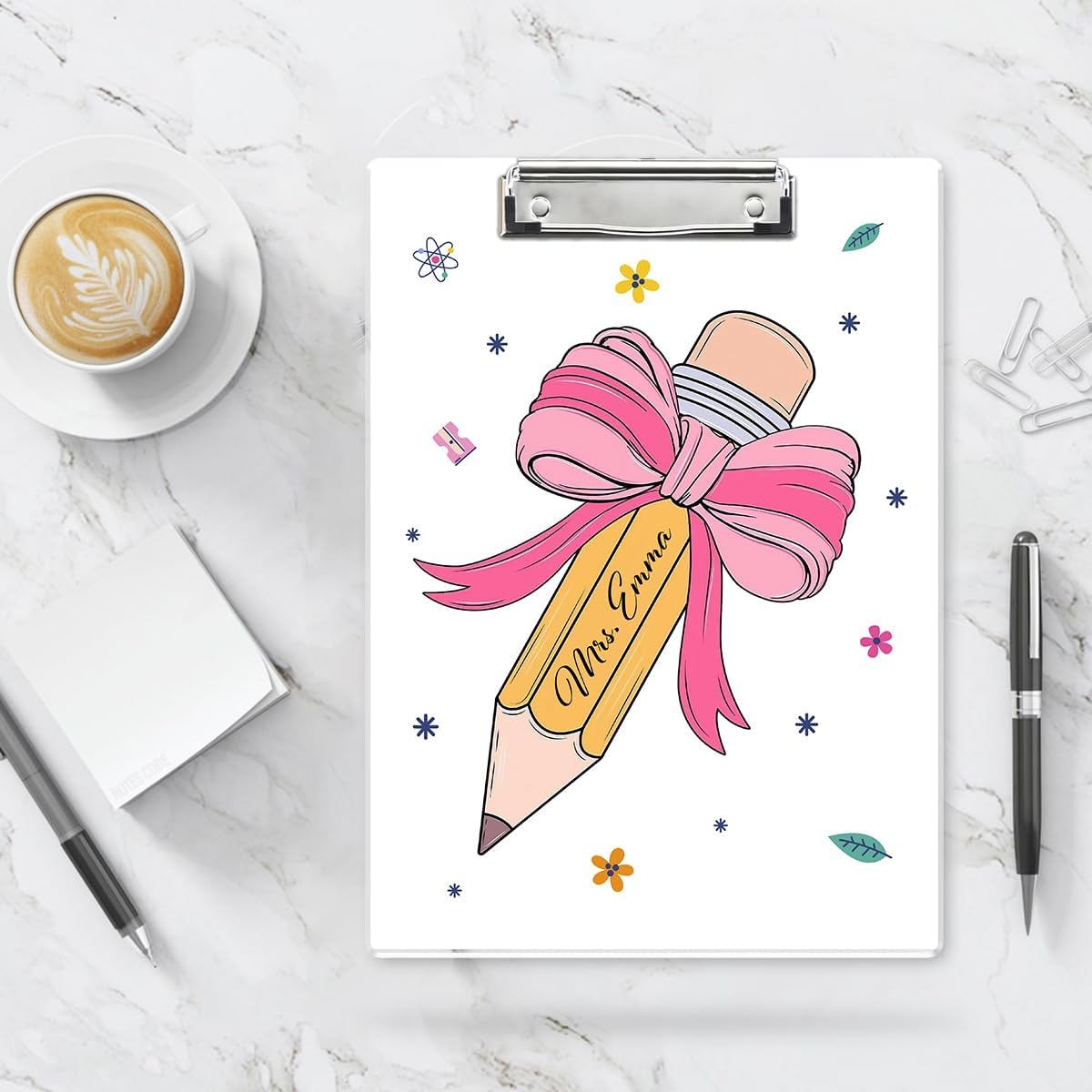 Custom Teacher Name Clipboard, Personalized Back to School Teacher Gifts, Custom Acrylic Clipboard with Teacher Name, Teacher Appreciation Gift (08)