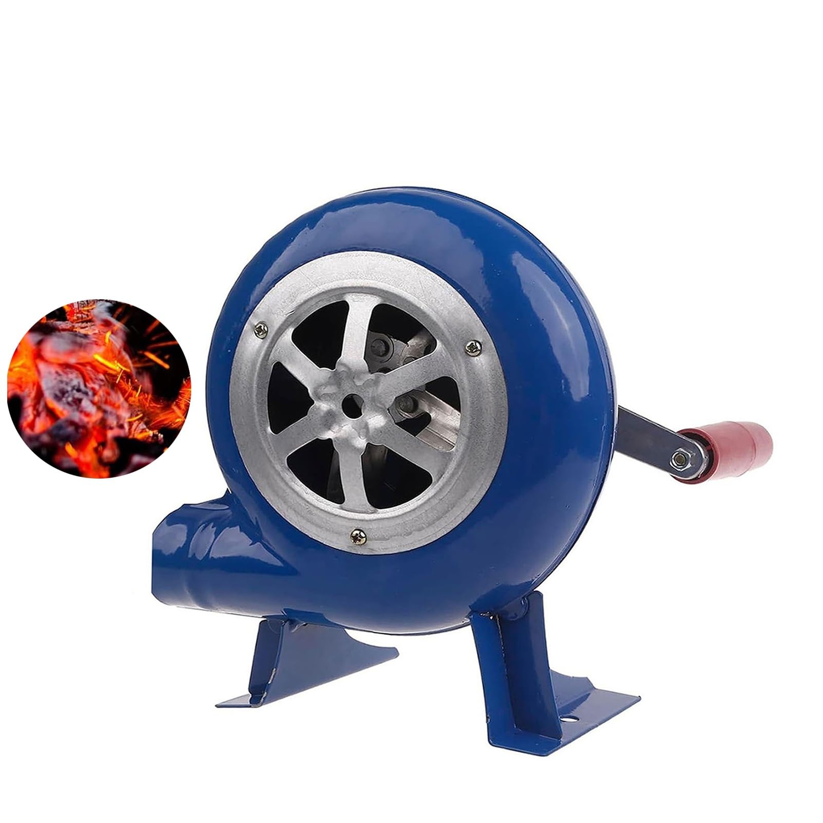Ventilador Manual De Ventilador De Palomitas De Maíz Iron Gear - Manivela Herrero Forja Soplador, Que Cocina El Ventilador Manual, Aspa De Ventilador De Metal, Barbacoa Encendedor De Carbón(350W)