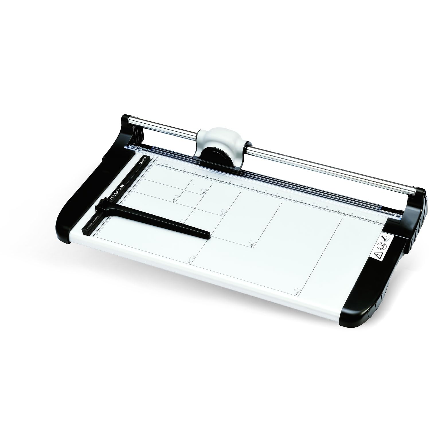 Olympia TR 4815 Profi Rollenschneidegerät | Papierschneider A3 | 15 Blätter | Schneidemaschine Papier | 480mm Arbeitsbreite | Sicherheitsschneidekopf mit Rundmesser | Papierschneidemaschine | Silber