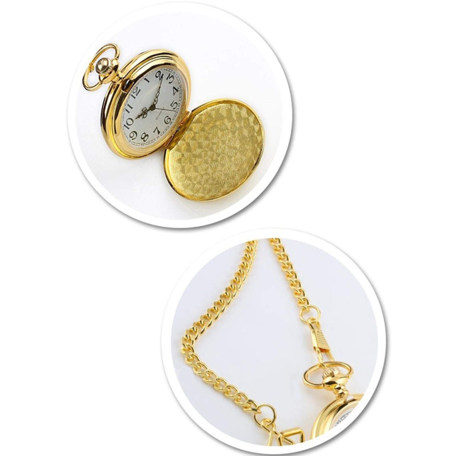 Orologi da Tasca, Orologio da Taschino Classico con Catena a Pendente Superficie(Golden)