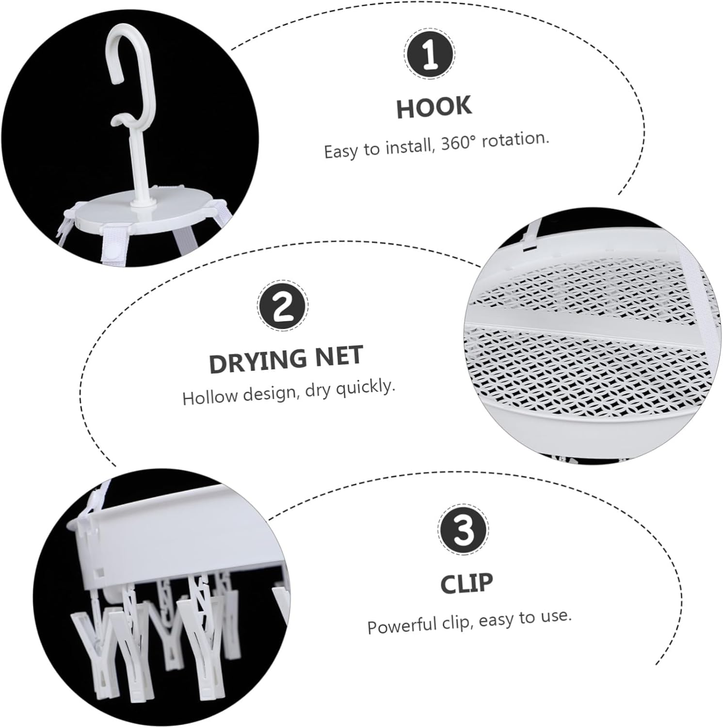 Foldable Clothes Drying Hanger with Clips for Towels and Socks Space-Saving Lightweight Laundry Rack Portable for Home Outdoor Camping Travel and Vacation Use